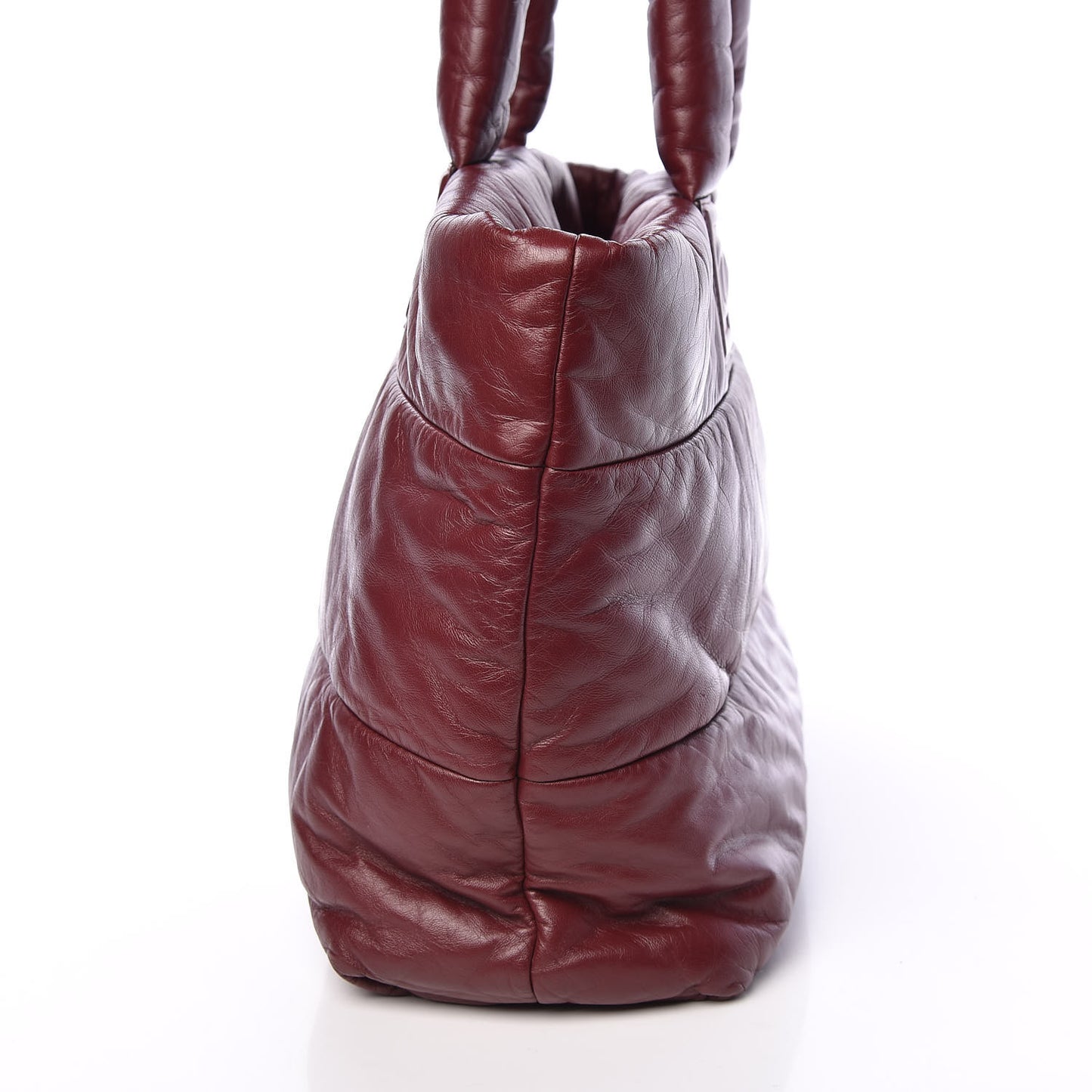 Lambskin Quilted Large Coco Cocoon Tote Burgundy