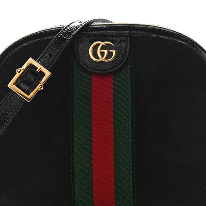 Gucci Suede Patent Web GG Small Ophidia Dome Shoulder Bag Black 10 of 10