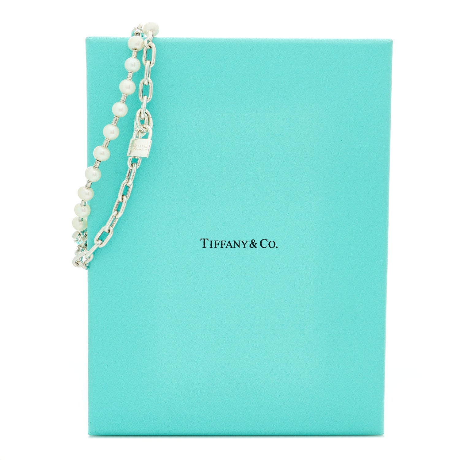 Tiffany Sterling Silver Pearl HardWear Lock Bracelet 4 of 4