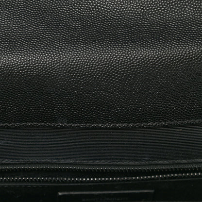 Saint Laurent Grain De Poudre Textured Mixed Matelasse Large Triquilt Monogram Monochrome Satchel Black 13 of 14