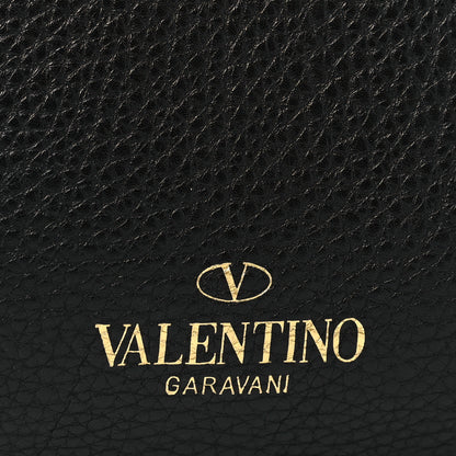 Valentino Garavani Pebbled Calfskin Beaded Rockstud Tote Black 6 of 15