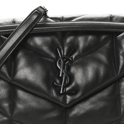 Saint Laurent Lambskin Quilted Monogram Monochrome Medium Loulou Puffer Chain Satchel Black 8 of 10
