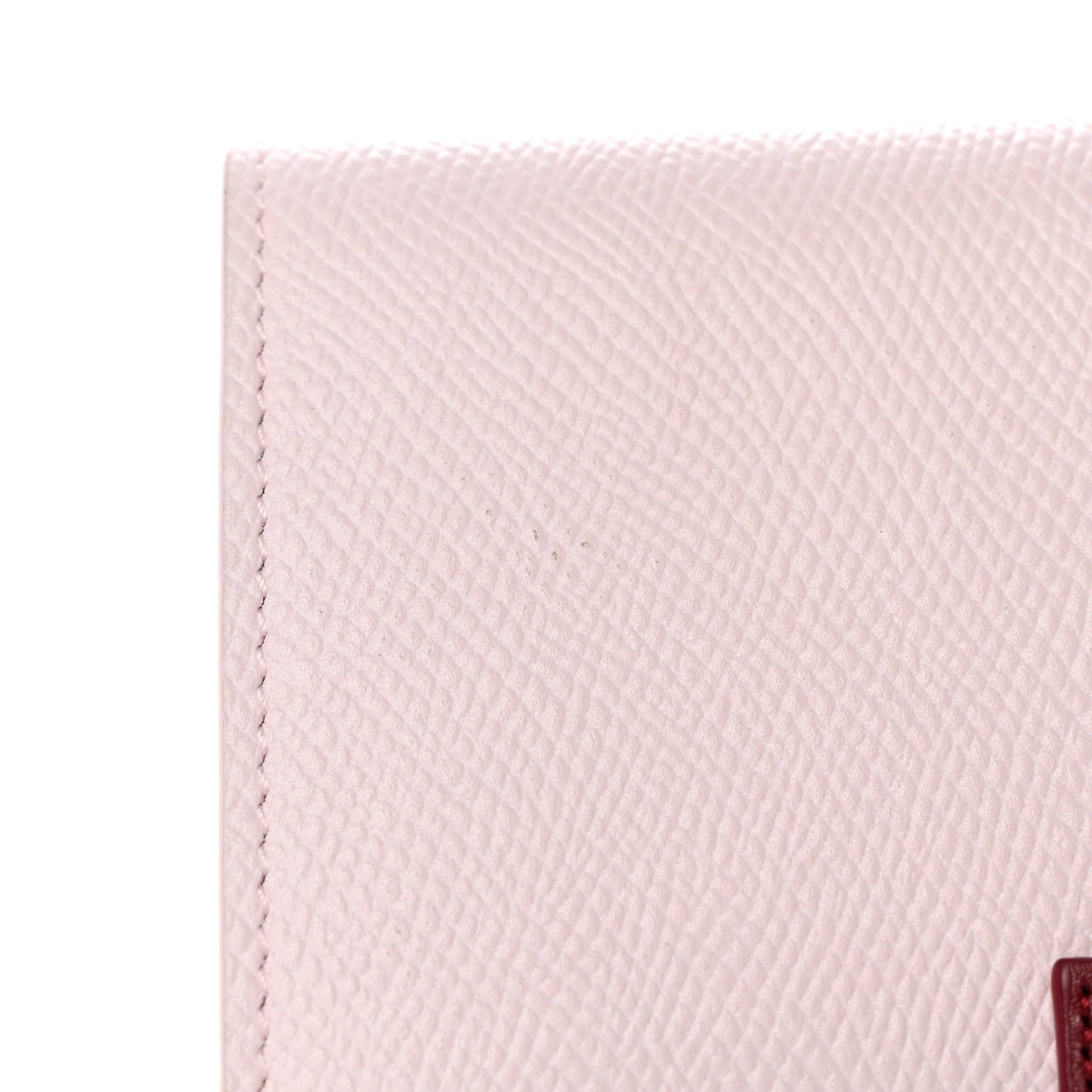 Grained Calfskin Medium Multifunction Strap Wallet Peony Carmin