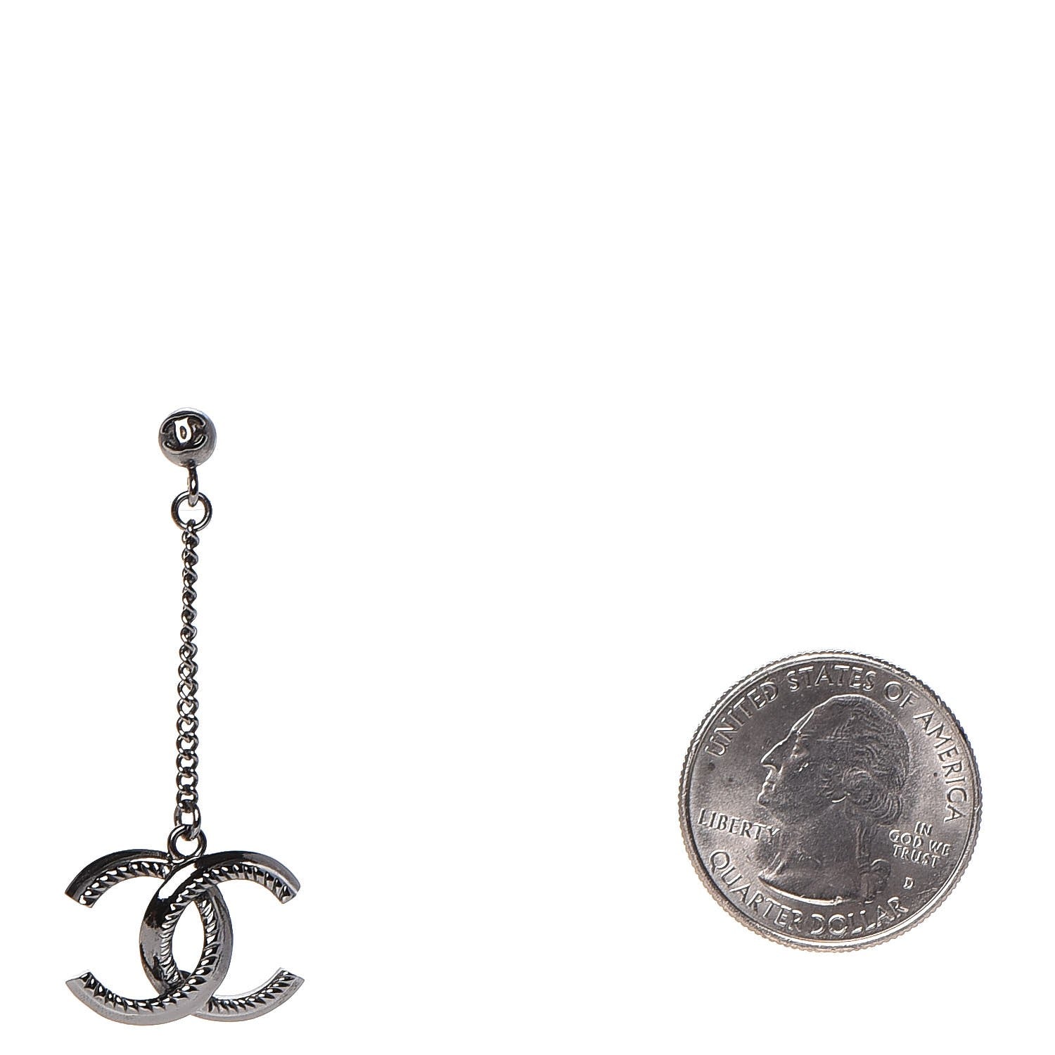 Chanel Ruthenium CC Drop Earrings 2 of 5
