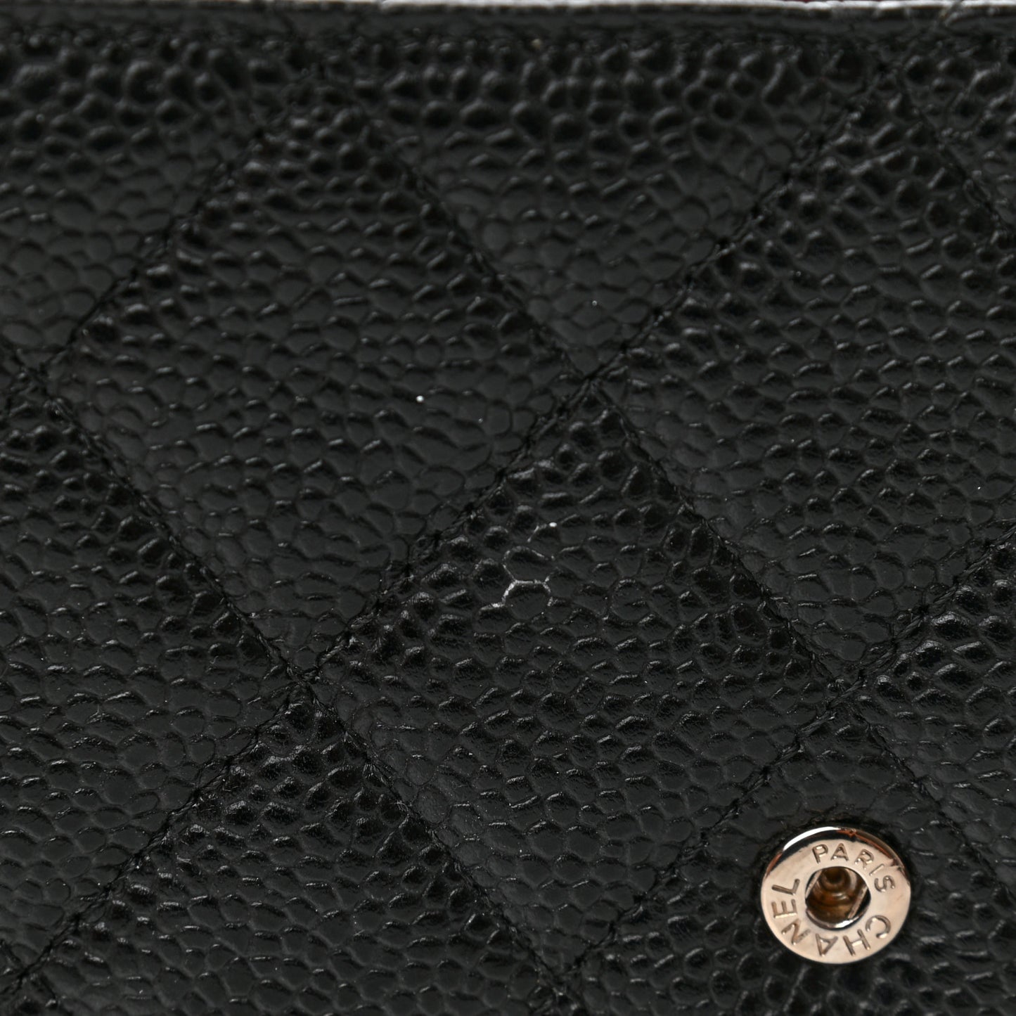 Caviar Quilted Large Gusset Flap Wallet Black