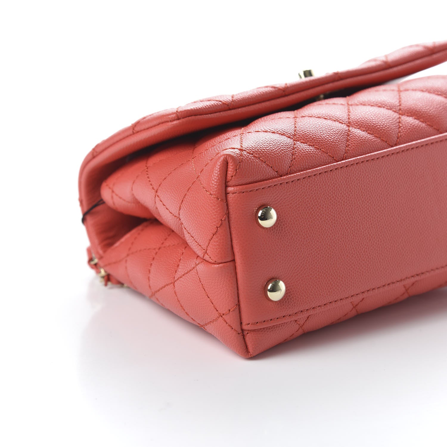 Chanel Caviar Quilted Mini Coco Handle Flap Red 6 of 10