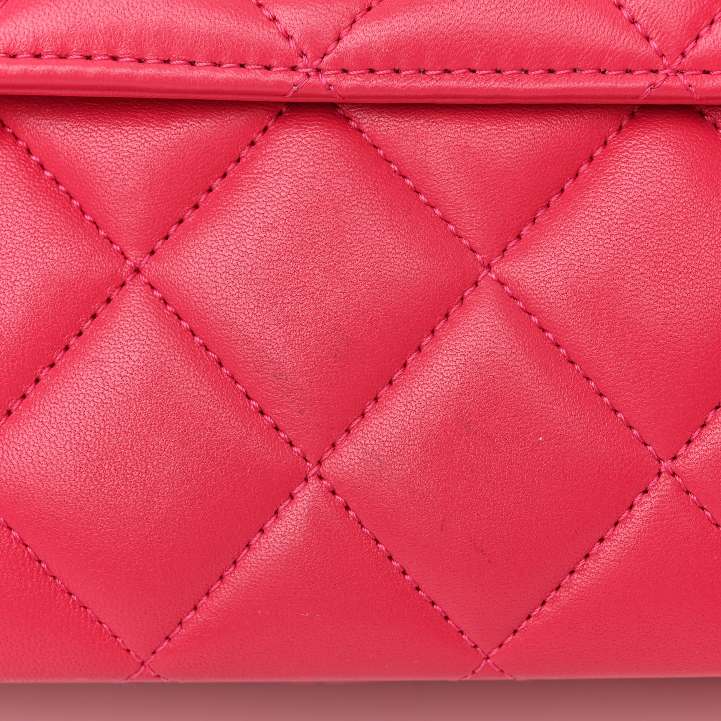 Lambskin Quilted Small Trendy CC Dual Handle Bag Dark Pink