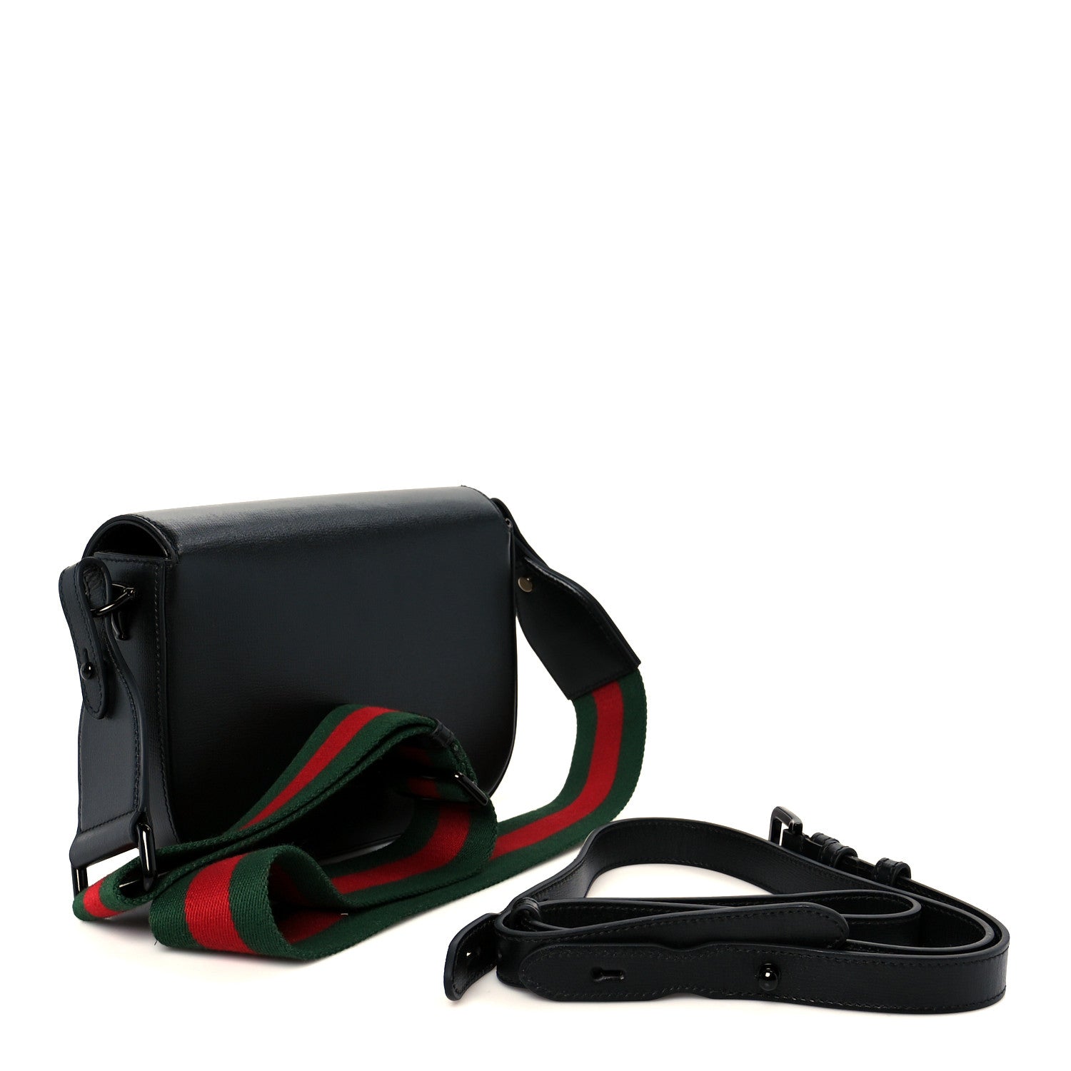 Gucci Azalea Calfskin Web Monochrome Small Horsebit 1955 Shoulder Bag Black 3 of 12