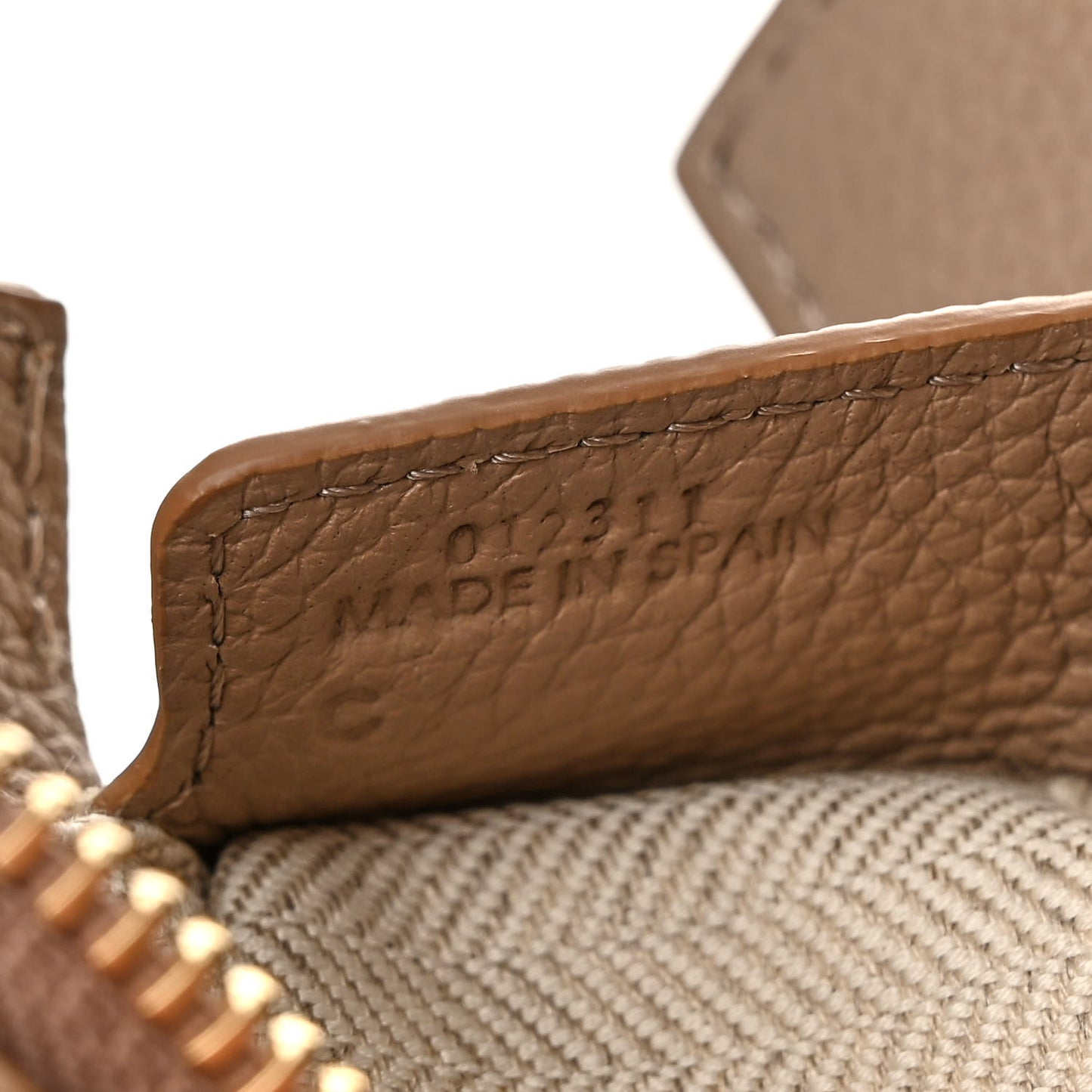 Grained Calfskin Small Puzzle Edge Bag Sand