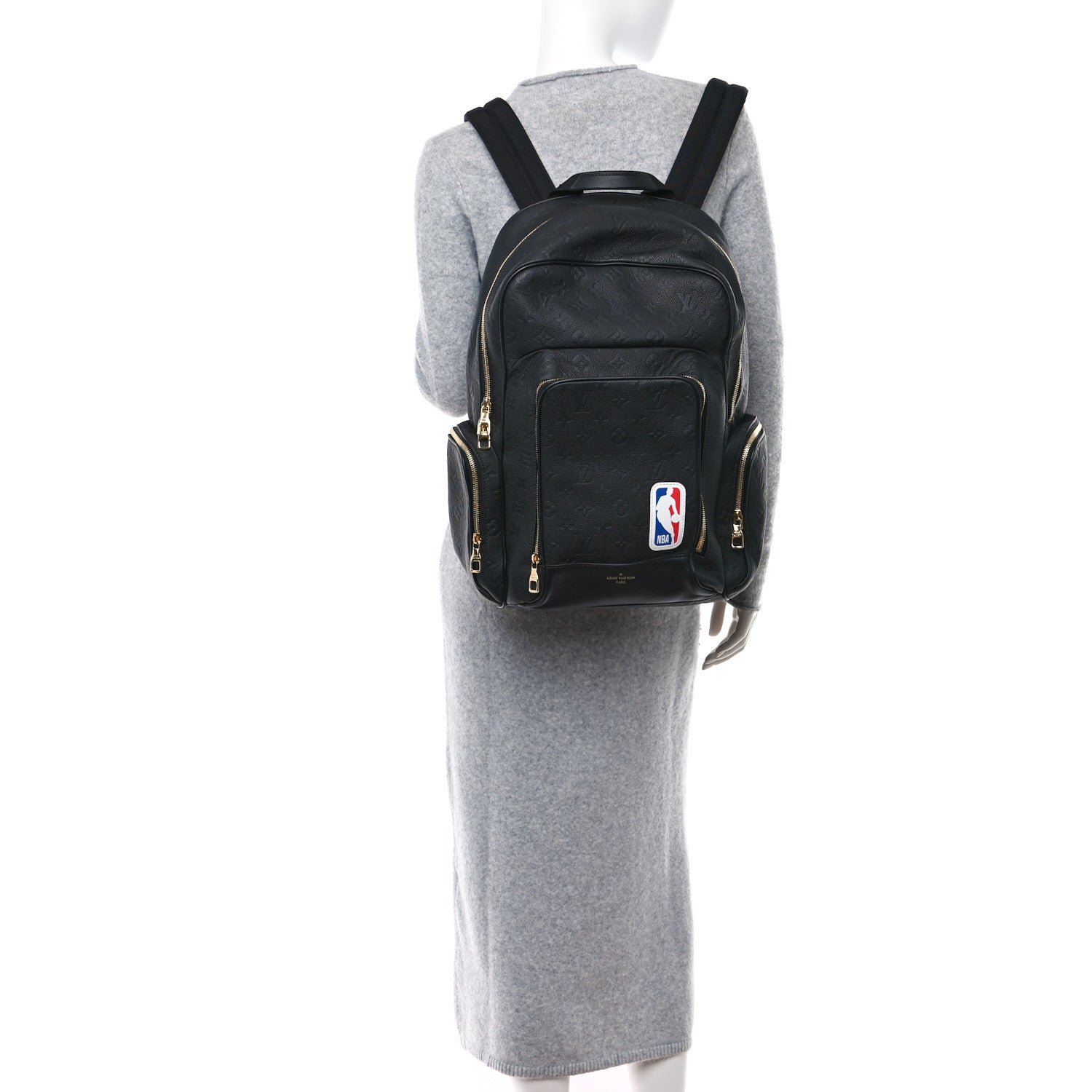 Louis Vuitton LOUIS VUITTON X NBA Grained Calfskin Monogram Basketball Backpack Black 3 of 9