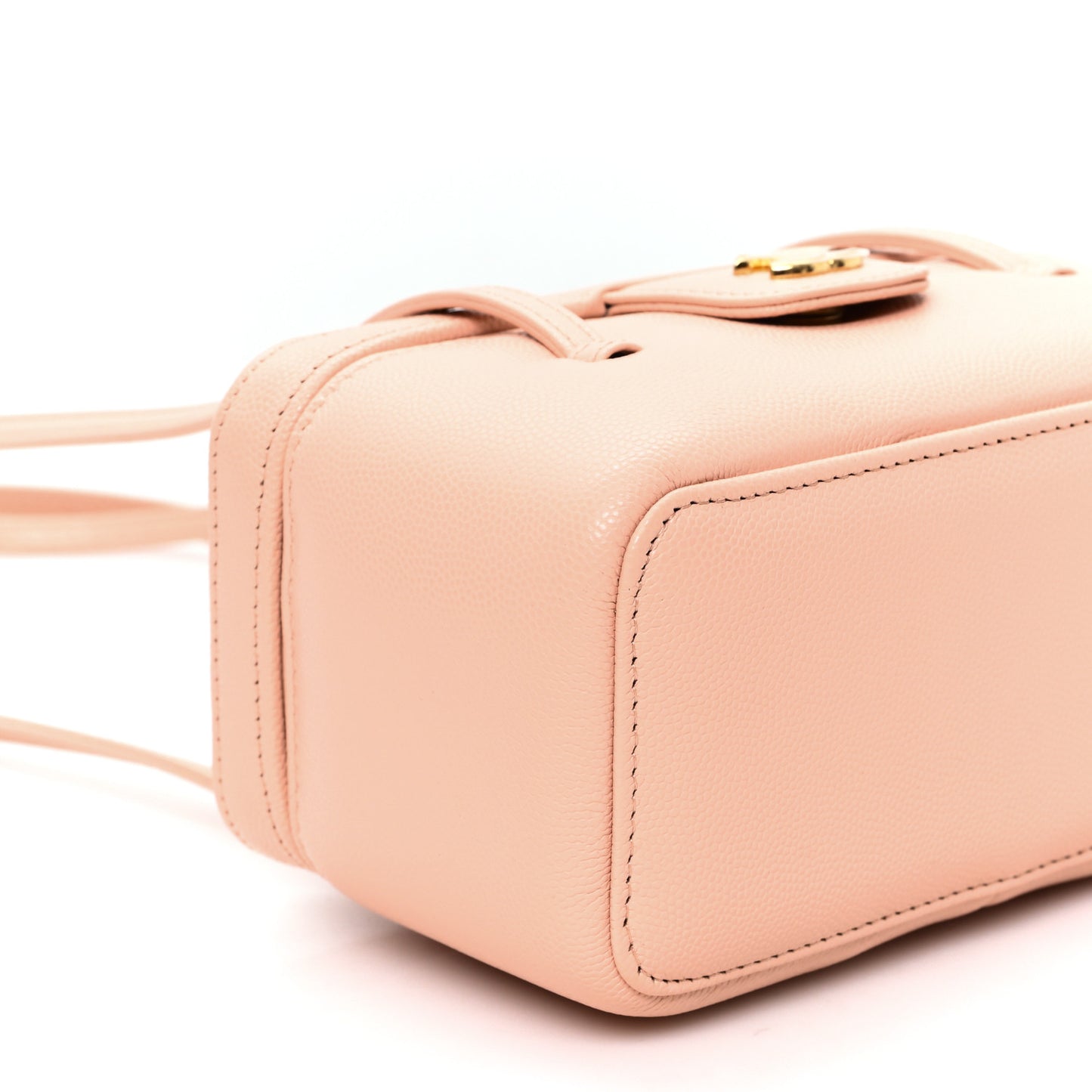 Shiny Caviar Preppy Coco Long Vanity With Strap Light Pink