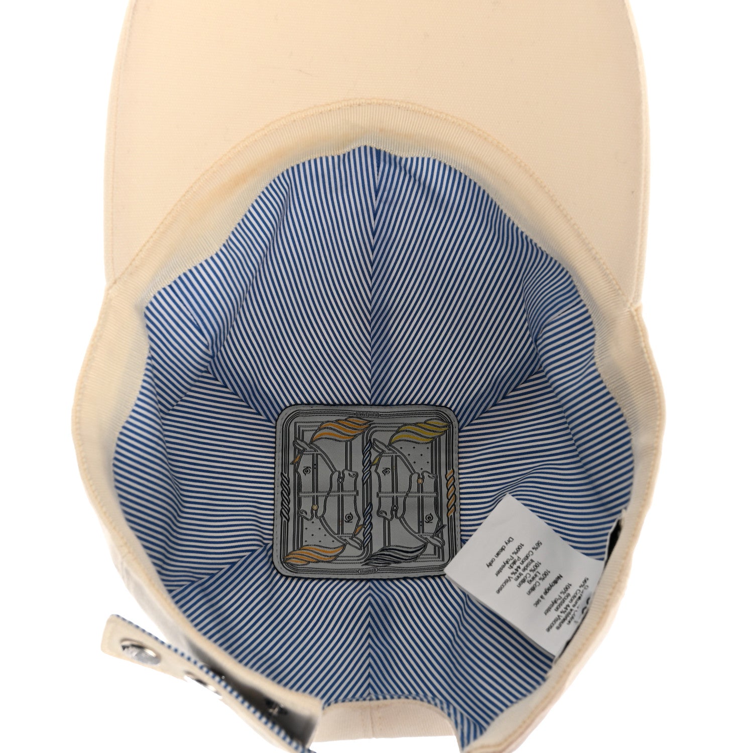 Hermes Cotton Canvas Tess Cap 58 Ecru 6 of 8