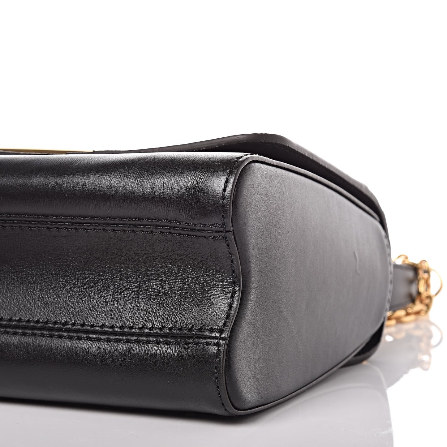 Veau Satin Monogram Twist Shoulder Bag MM Black