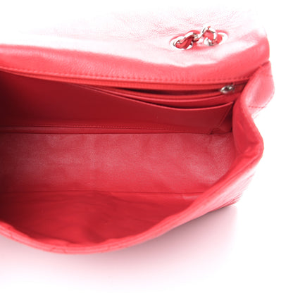 Chanel Washed Caviar Quilted Jumbo Single Flap Fuchsia 4 of 14