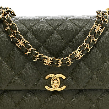 Chanel Caviar Quilted Mini Coco First Flap Khaki 8 of 12