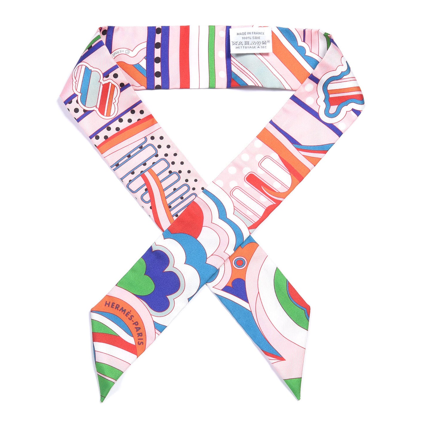 Silk Faubourg Rainbow Twilly Rose Pale Rouge Vert