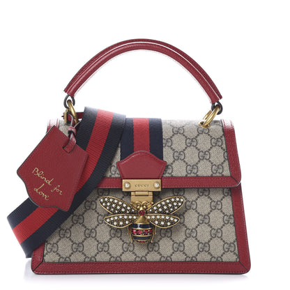 Gucci GG Supreme Monogram Small Queen Margaret Top Handle Bag Red 1 of 10