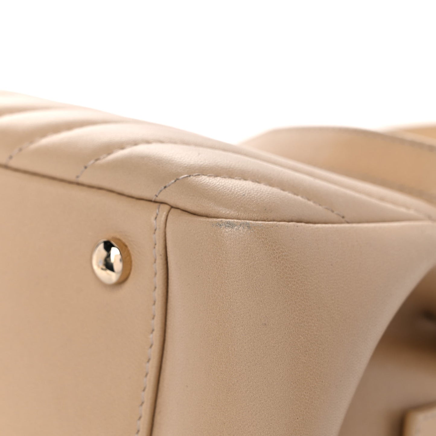 Lambskin Surpique Chevron Large Tote Beige