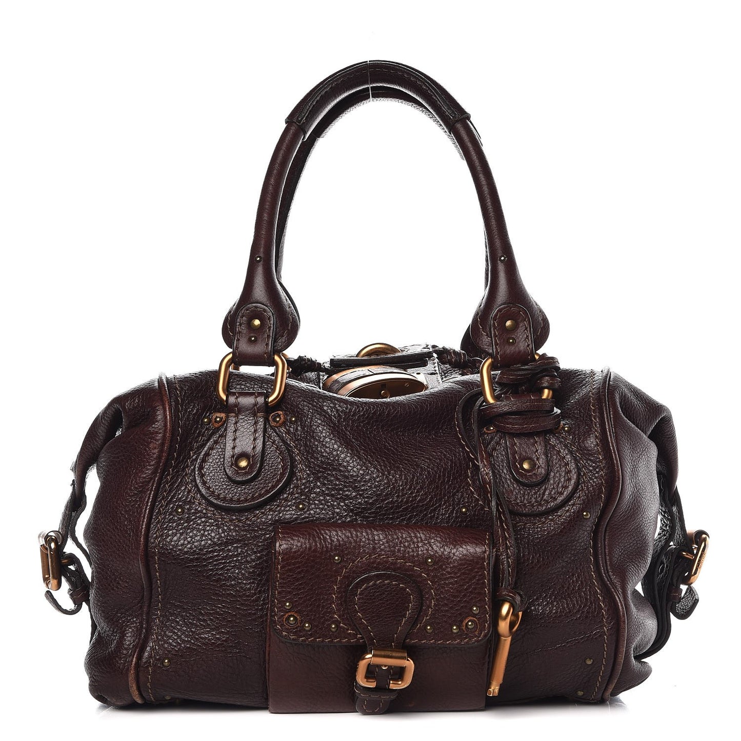 Calfskin Paddington Front Pocket Tote Chocolate