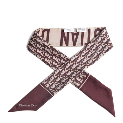 Christian Dior Silk Oblique Mitzah Scarf Bordeaux 1 of 5
