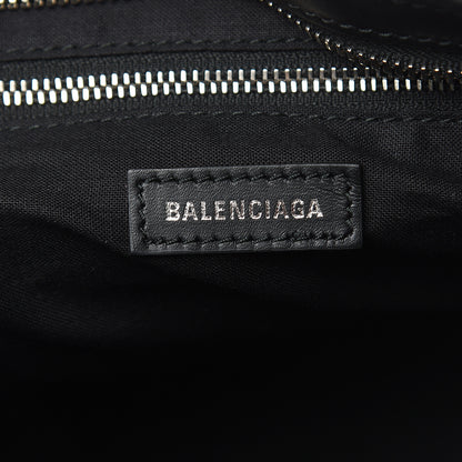 Balenciaga Canvas Satin Calfskin Diagonal Allover Logo Print Classic Silver Hardware S City Black White 6 of 9