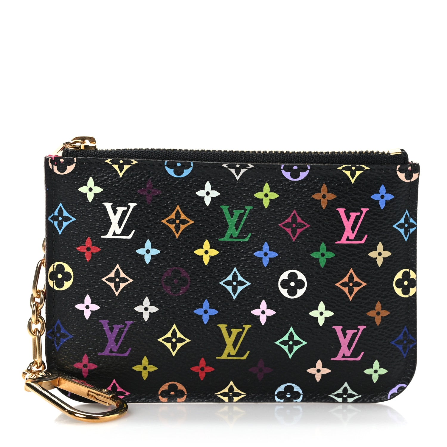Louis Vuitton Monogram Multicolor Key Pouch Black Grenade 1 of 7
