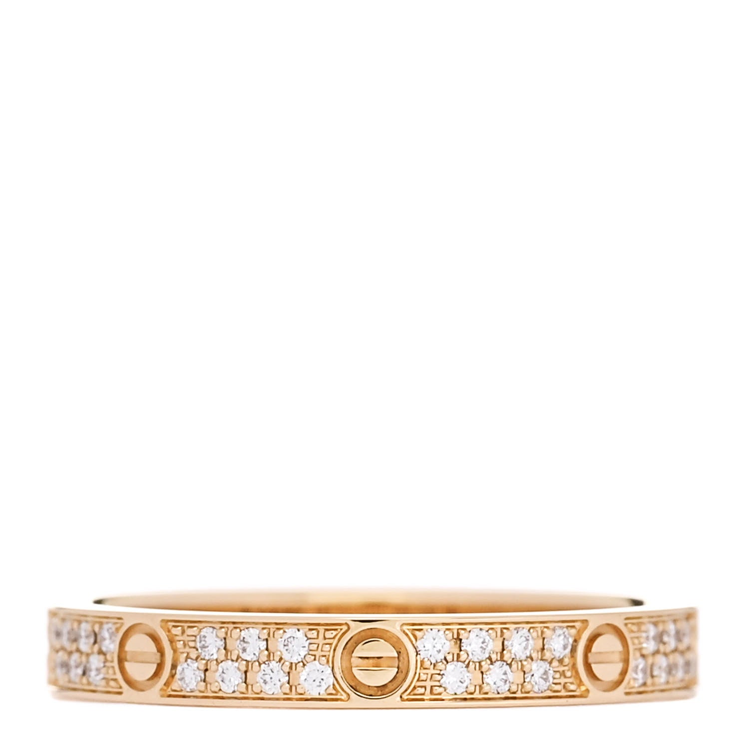 Cartier 18K Yellow Gold Diamond 2.6mm LOVE Paved Band Ring 50 5.25 3 of 4