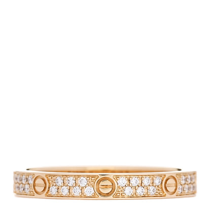 Cartier 18K Yellow Gold Diamond 2.6mm LOVE Paved Band Ring 50 5.25 3 of 4