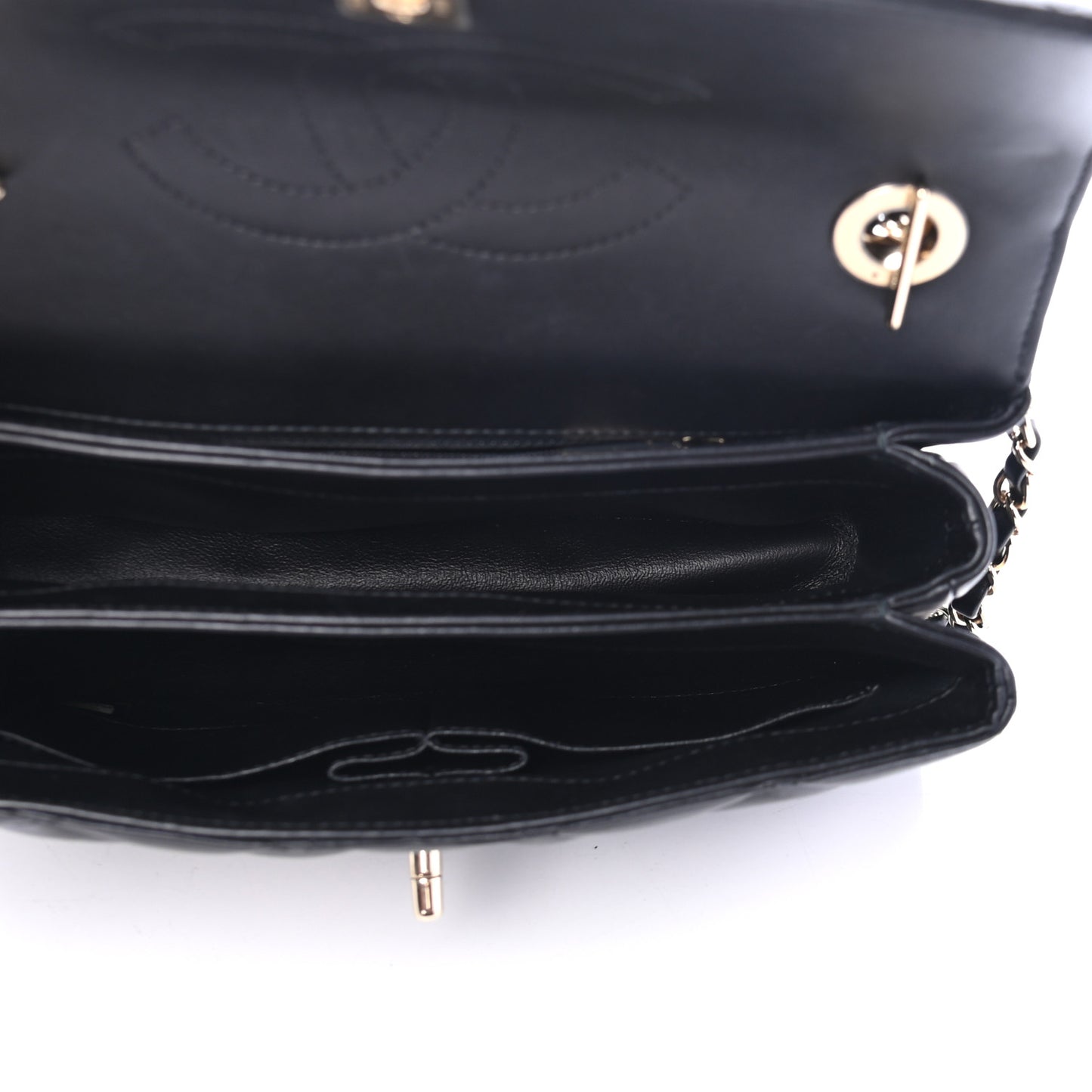 Lambskin Quilted Small Trendy CC Dual Handle Flap Bag Black