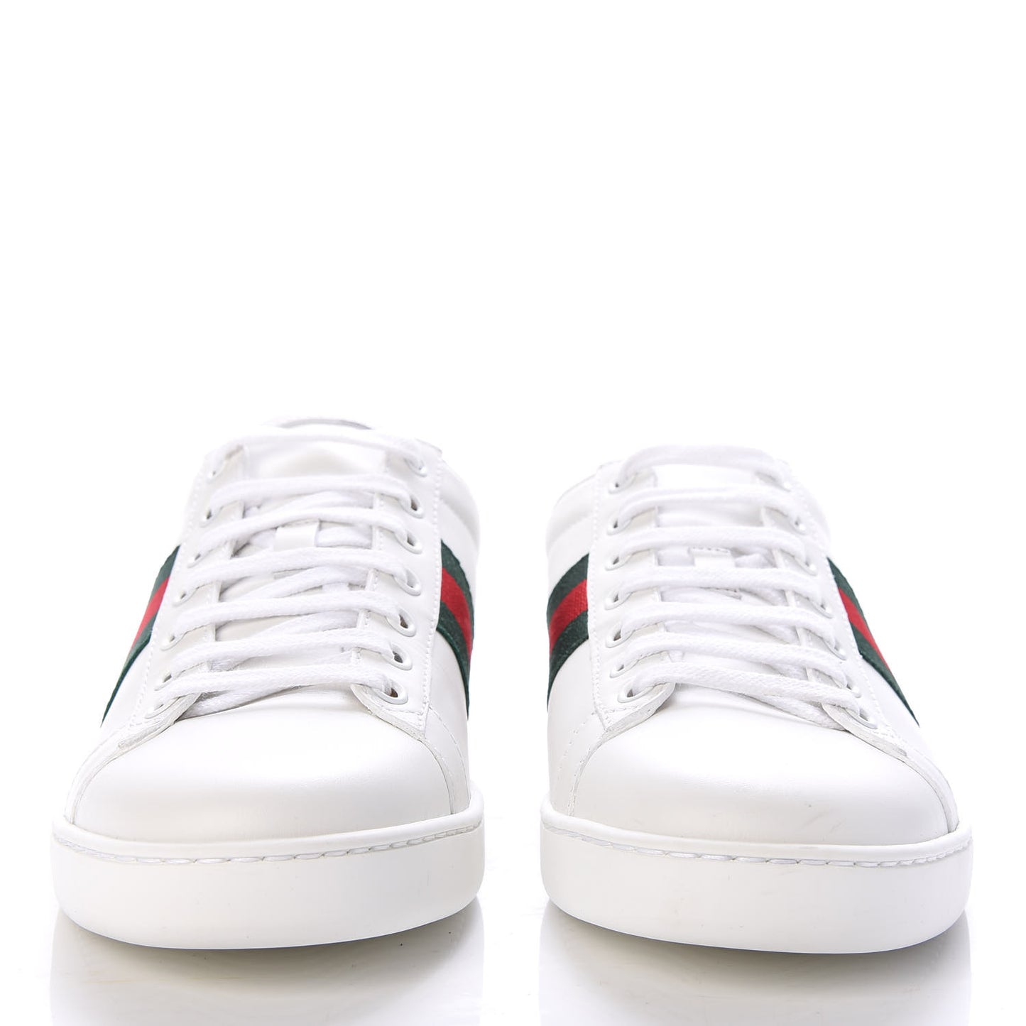 Calfskin Crocodile Web Ace Sneakers 38.5 White Green