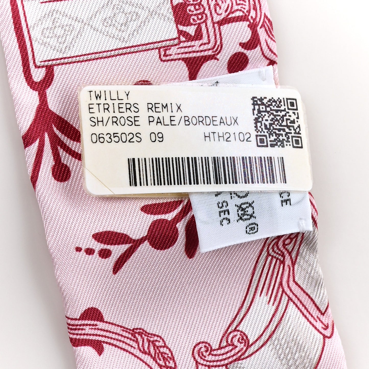 Silk Etriers Remix Twilly Rose Pale Bordeaux