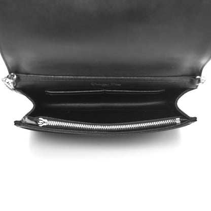Christian Dior Grained Calfskin Diorama Wallet on Chain Pouch Black 5 of 12
