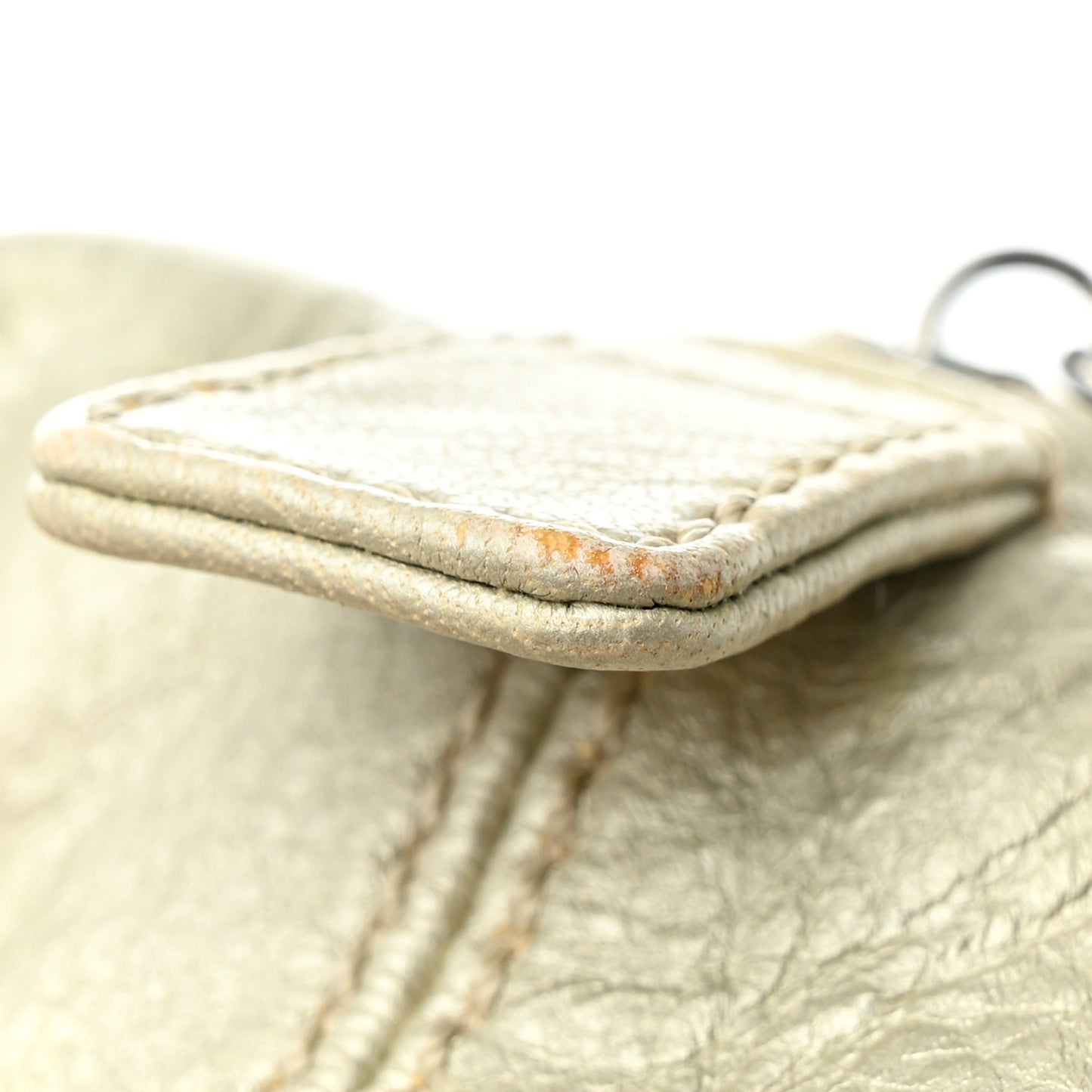 Metallic Deerskin Stitched Bowler Gold