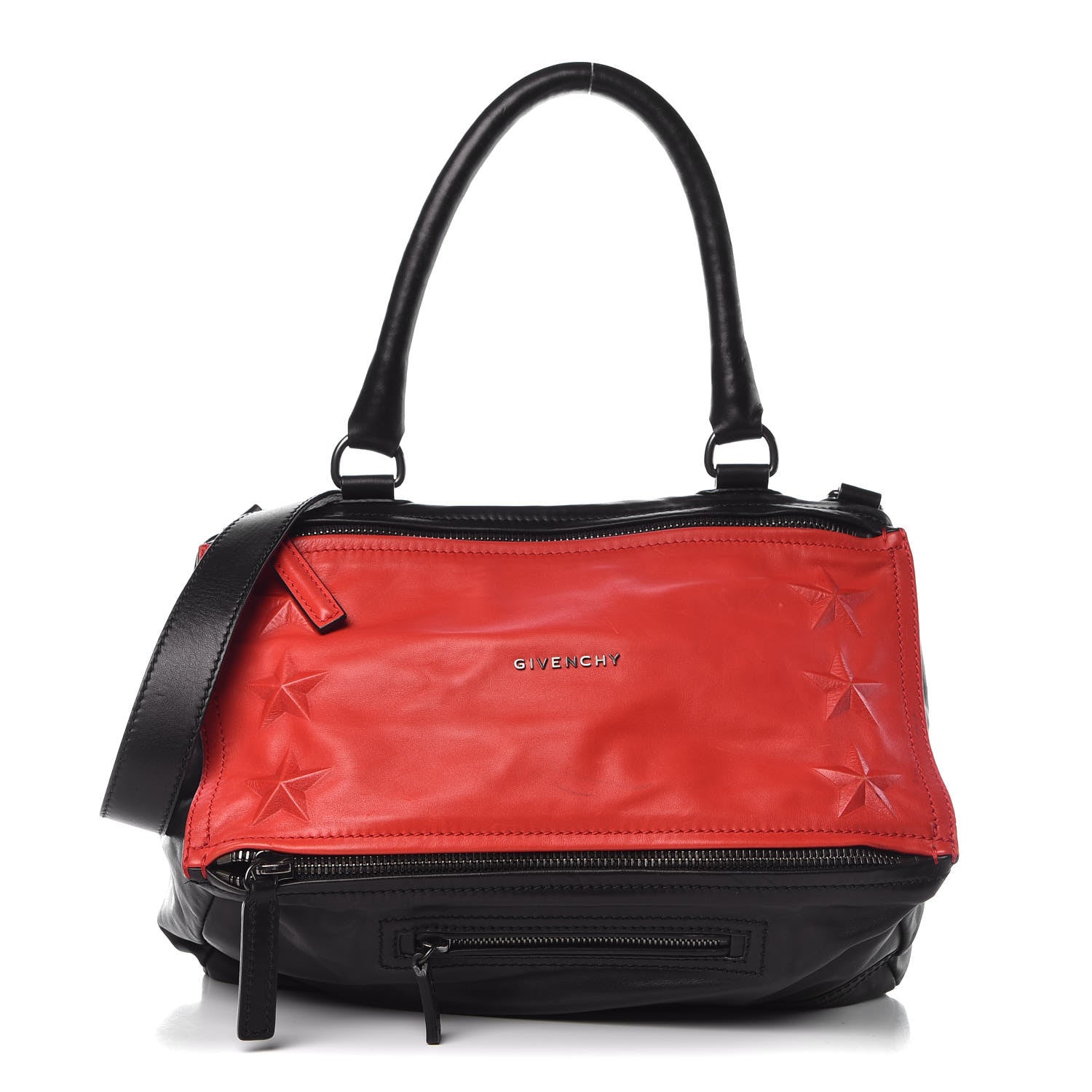 Givenchy Calfskin Star Embossed Medium Pandora Black Red 1 of 15