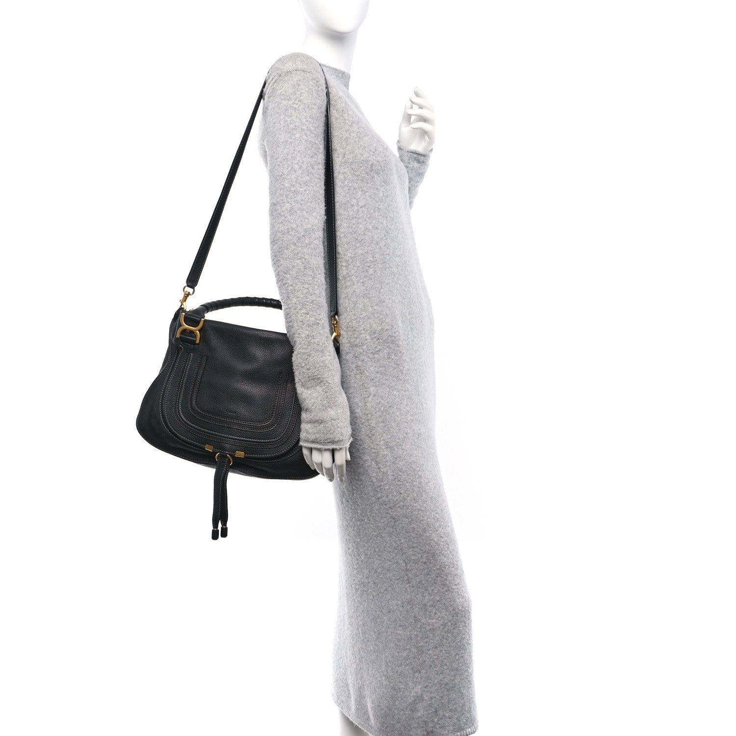 Chloe Calfskin Medium Marcie Satchel Black 2 of 14