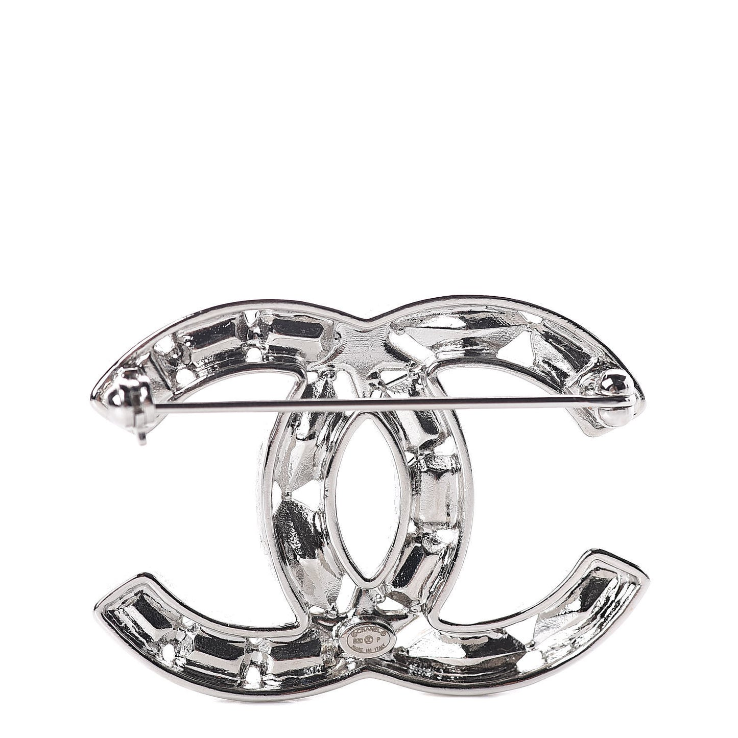 Marquise Crystal Star CC Brooch Silver Black