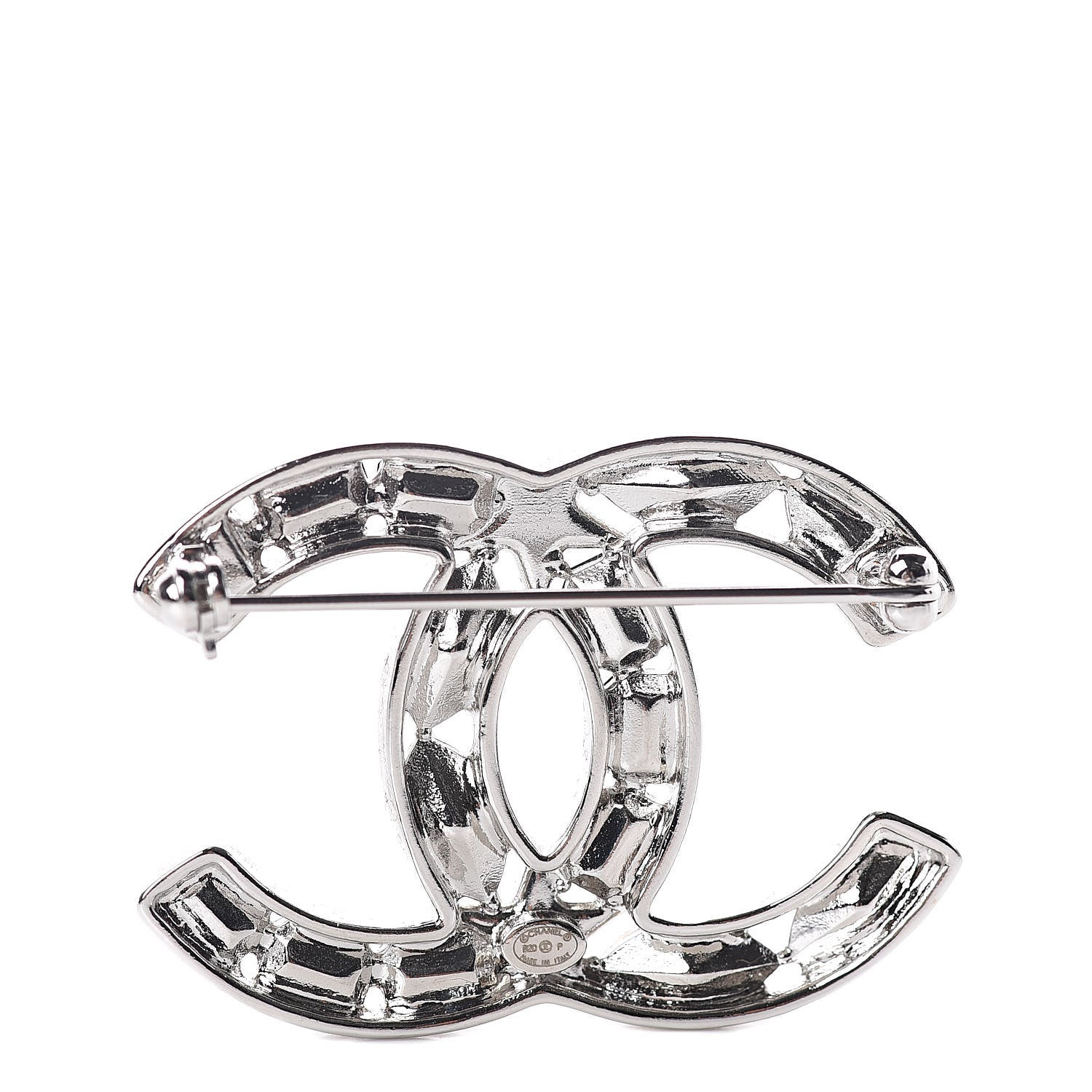 Chanel Marquise Crystal Star CC Brooch Silver Black 3 of 5