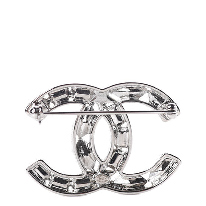 Chanel Marquise Crystal Star CC Brooch Silver Black 3 of 5