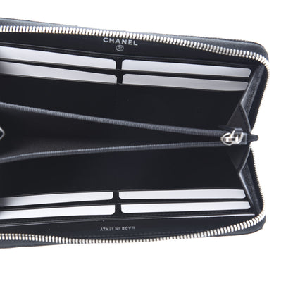 Chanel Caviar Quilted Incognito Large Gusset Zip Around Wallet Black 5 of 9