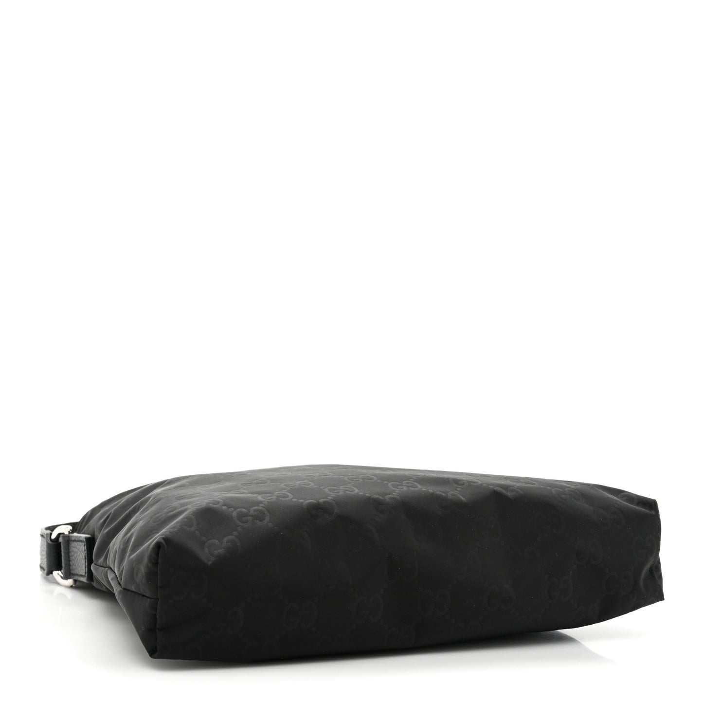 Nylon Monogram Dollar Calfskin Flat Messenger Bag Black