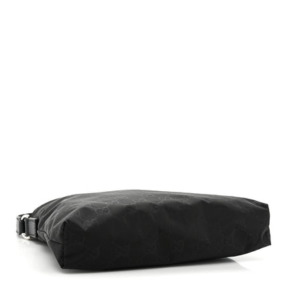 Gucci Nylon Monogram Dollar Calfskin Flat Messenger Bag Black 4 of 9
