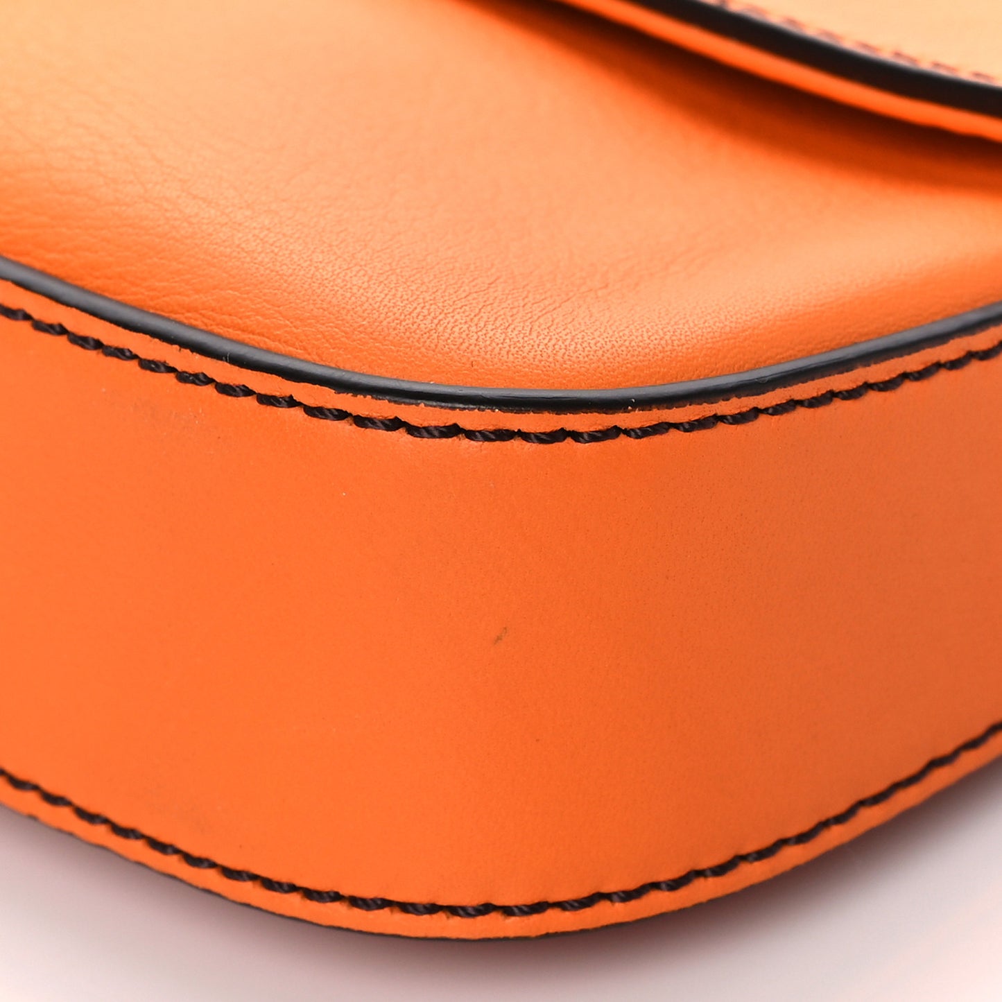 Vitello Flamingo Enamel Interchangeable Strap Baguette Orange Black Tobacco