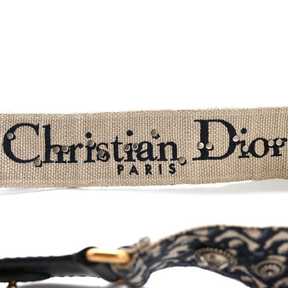 Christian Dior Oblique Studded Shoulder Strap Blue 3 of 6