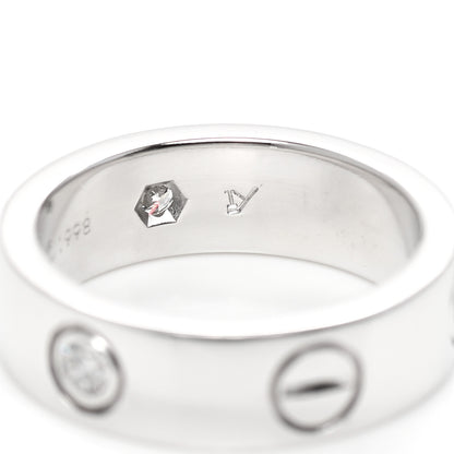 Cartier 18K White Gold 3 Diamond 5.5mm LOVE Ring 49 4.75 6 of 6