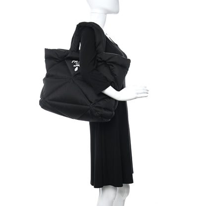 Prada Re-Nylon Triangle Padded Tote Bag Black 2 of 11
