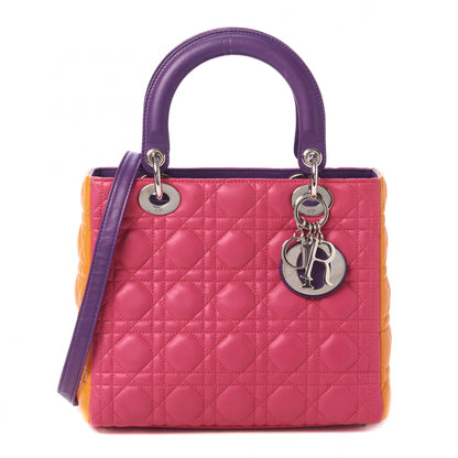 Christian Dior Lambskin Cannage Medium Tri-Color Lady Dior Pink 1 of 8