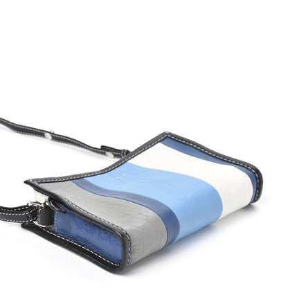 Balenciaga Veau Arena Multicolore Bazar Strap Clutch Bleu Gris White Black 3 of 8