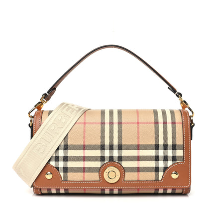 Burberry Coated Canvas Calfskin Vintage Check Small Note Crossbody Bag Briar Brown 1 of 11