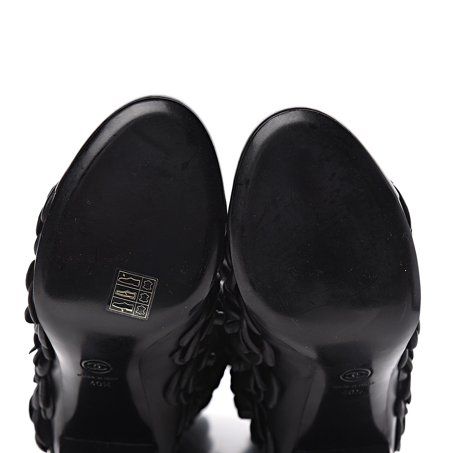 Chanel Calfskin Camellia Boots 40.5 Black 9 of 9