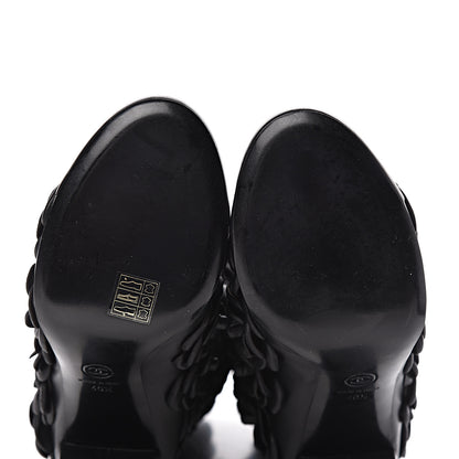 Chanel Calfskin Camellia Boots 40.5 Black 9 of 9